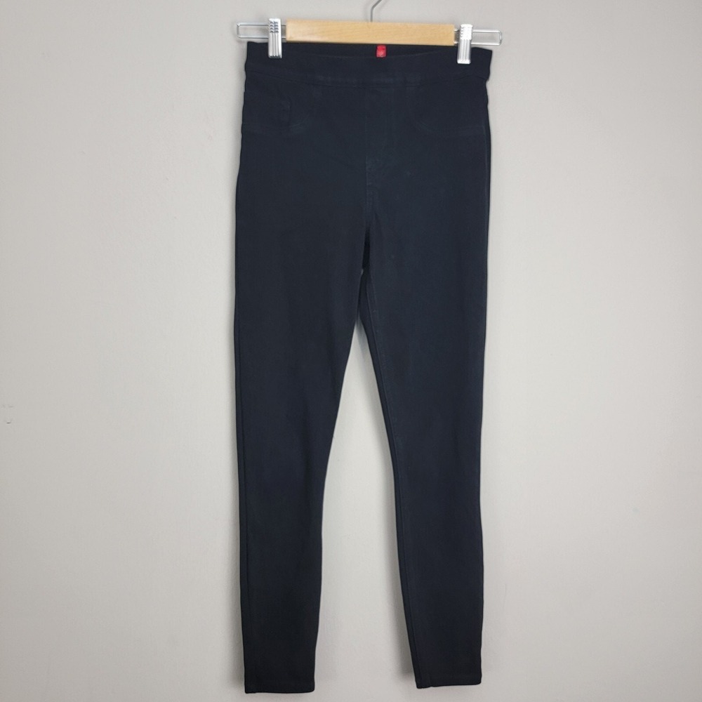 SPANX Jeans Womens Sz S Skinny Anke Crop Jeggings Mid Rise Stretch Black Pull On